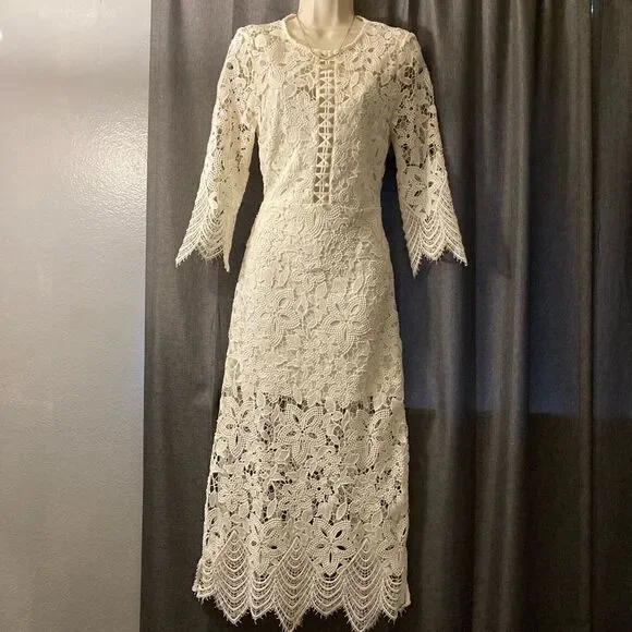 𝅺: : DARK PINK (ASOS) Formal Lace Dress : : - Picture 2 of 14